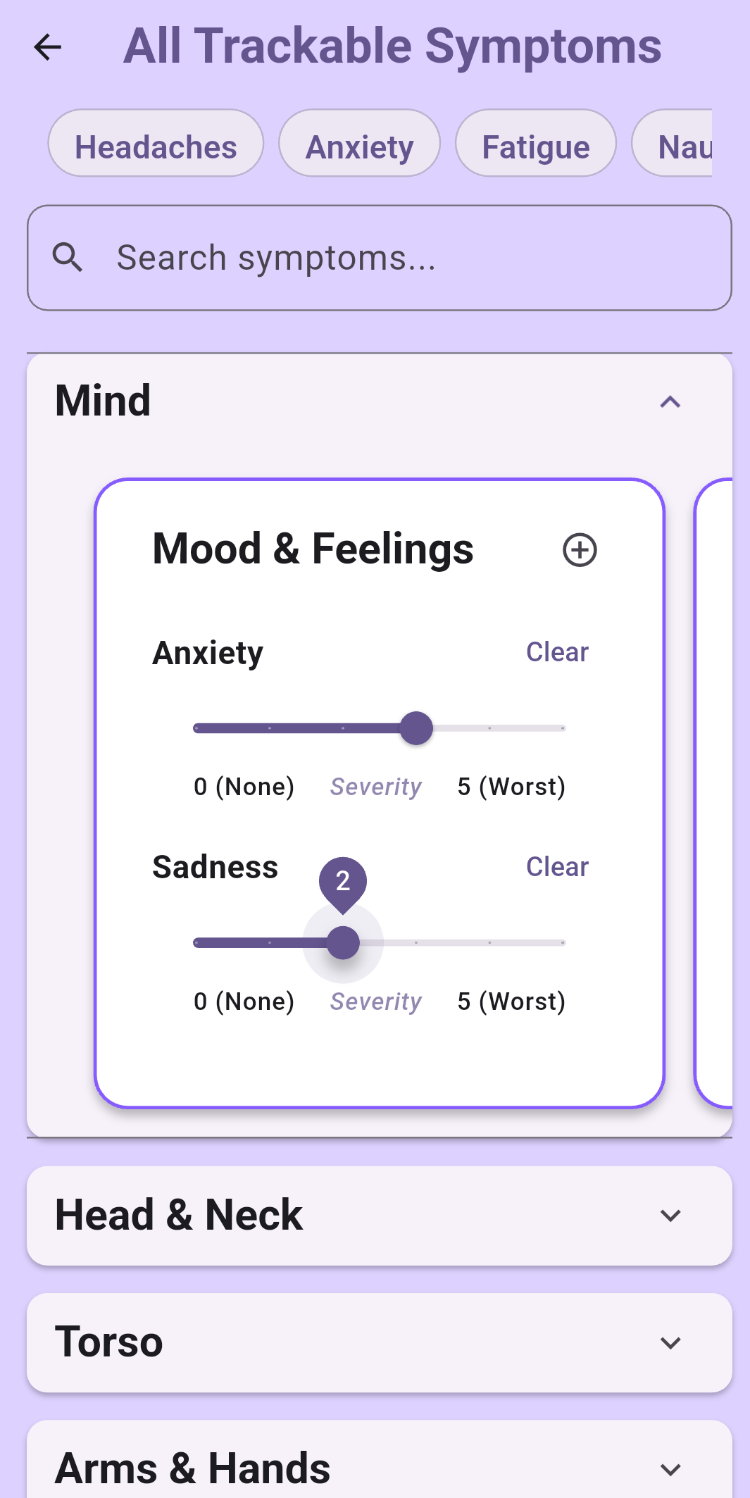 Bunnefit symptom tracker